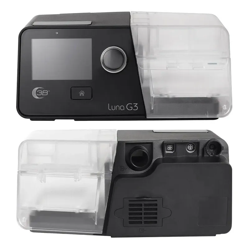 Luna G3 CPAP angled view with water chamber
